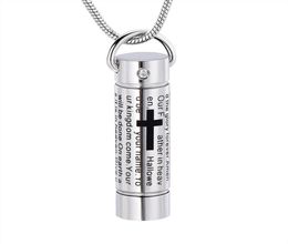 IJD2207 New Design Tube Cremation Necklace Memorial Urn LOCKET Funeral Ashes Holder Keepsake Stainless Steel Jewelry4269385