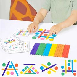 Other Toys Childrens Rainbow Stick Puzzle Montessori Toys Colour Perception Logic Thinking Matching Game Childrens Early Education Wooden Toys s245176320