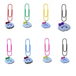 Charms Cloud Cartoon Paper Clips Book Markers For Office Bookmark Clamp Desk Accessories Stationery School Shaped Paperclip Planner Su Othpf
