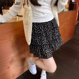 Skirts Mini Floral Print Women Summer Korean Style Sweet All-match Loose Stylish -arrival High Elastic Waist Aesthetic Cosy