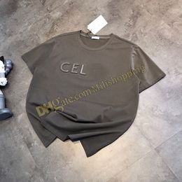 Woman Embossed Letter CE T shirt Luxury Tees for Women Summer Casual Couple Tops Steel Letters Tees Short Sleeve