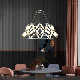 Chandeliers Luxury Ring Led Chandelier Lighting Living Room Villa Decoration Butterfly Shaped Acrylic Lampshade Dinning