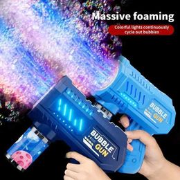 Other Toys 10 hole bubble machine gun toy rocket soap bubble machine gun shaped automatic blower with light toy suitable for boys and girls s5178
