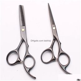 Hair Scissors C1005 55039039 16Cm Customised Logo Black Hairdressing Factory Cutting Thinning Shears Professional2379440 Drop Delive Dhkz3