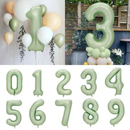 Party Decoration 40inch Olive Green Number Balloon 0-9 Large Digital Foil Helium Baloon Jungle Decor Kids Baby Shower 1st Birthday Ballon