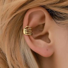 Stud Earrings Vintage Punk Fashion Creative Single Skeleton Hand Ear Cuff Clip For Women Men Trendy Party Jewellery Gift