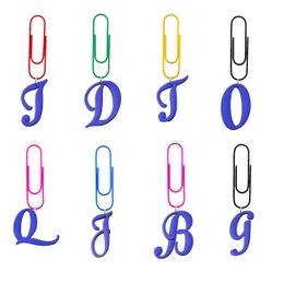 Charms Purple Large Letters Cartoon Paper Clips Cute Bookmarks Shaped Unique Gifts For Girls Bookmark Colorf Office Supplies Teacher F Otjhv