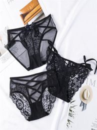 Women Lace Panties Sexy Bow Underwear SeeThrough Thong Ladies Sexy Lingerie Briefs Hollow Out Gstring Female Breathable Panties 4114491
