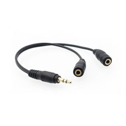 Y Splitter Cable 3.5 Mm 1 Male To 2 Dual Female Audio Cable for Earphone Headset Headphone MP3 MP4 Stereo Plug Adapter Jack