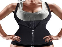 Women Waist Trainer Corset Zipper Vest Body Shaper Cincher Tank Top with Adjustable Straps9664204