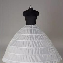 2018 In stock Ball Gown Petticoat Cheap White Crinoline Underskirt Wedding Dress Slip 6 Hoop Skirt Crinoline For Quinceanera Dress 248Y
