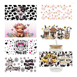 Window Stickers 3D UV DTF Transfers 16oz Cup Wraps Animal Yak Cow Printed For DIY Glass Ceramic Metal Leather Etc. D13888