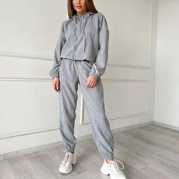 Women's Two Piece Pants 2024 Women Autumn Hoodie Suits Pullover With Casual Sets Tracksuits Ladies Hooded Clothes Outfits Winter