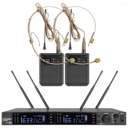 Microphones Advanced 2 Beige Headset Wireless Microphone System ULXD Channel High Quality Stage Performance Sing Karaoke