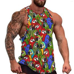 Men's Tank Tops Macaw Bird Squad Top Men Too Many Birds Summer Graphic Bodybuilding Fashion Oversized Sleeveless Vests