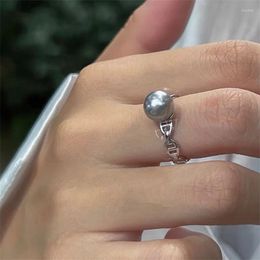 Cluster Rings EVACANDIS S925 Sterling Silver Pearl Ring For Women Simple Stylish Open Adjustable Premium Crystal Quality Jewellery