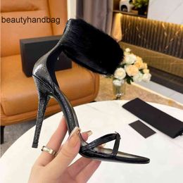 YS yslheels Y-Shaped Designer 2023 Fashion Women's Sole Heel Sandals Leather Pointed Toe High Heel Dress Shoes Mid Heel Shoes yjv