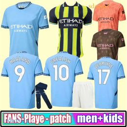 3XL 4XL 24 25 HAALAND Fourth soccer jerseys DE BRUYNE MANS GREALISH GVARDIOL FODEN 2024 2025 City AAREZ RODRIGO DOKU football shirt men kids