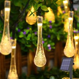 Strings LED Solar Droplet Bulb Lights String Outdoor Light Garland Waterproof Christmas Garden Lawn Xmas Year's Decor