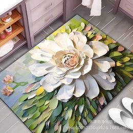 Carpets Diatom mud floor mat three-dimensional floral bathroom water absorbing anti slip dirt resistant and quick drying household H240517