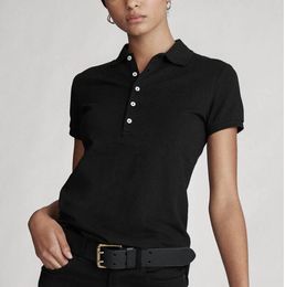High Quality 100% Cotton Blouses Summer Womens Polo Shirts New Pony Embroidery Casual Short Sleeve Polos Femmes Clothing Lapel Slim Tees