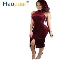 2017 New Red Velvet Dress Ladies Night Club Sexy Party Dresses Pink Robe Women Autumn Turtleneck Bodycon Bandage Dress 173017813434