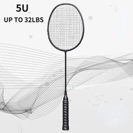 Ultralight Professional 5U Badminton Racket Carbon Fiber Sport Competition Training UP TO 32LBS 240516