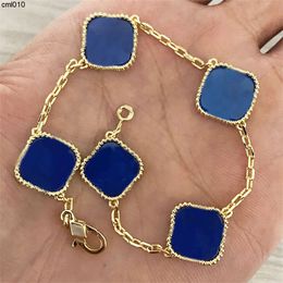 Clover Bracelet Luxury Mens Designer Charm Chain Chromatic Plated Gold Jewellery Women Trendy Vintage Diamond Braclet Four Leaf Men Xem3