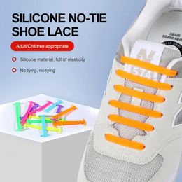 Shoe Parts 12-14pcs/lot Shoes Accessories No Tie Shoelaces Elastic Silicone Kids Adult Sneakers Quick Lace
