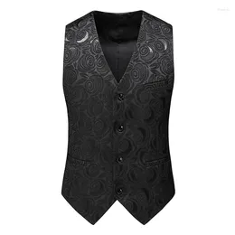 Men's Vests Luxury Designer Tank Top Purple Embroidered Silk Tie Pocket Square Set Wedding Formal Suit Men Vest