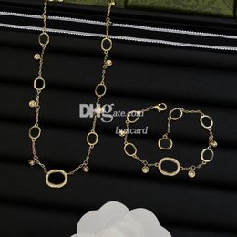 3 Colours New Rhinestone Chain Necklace Bracelet Sets Hoop Letter Chic Bracelet Necklaces Christmas Gift