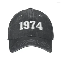 Ball Caps Custom Cotton 1974 Birthday Baseball Cap Sun Protection Men Women's Adjustable Dad Hat Spring