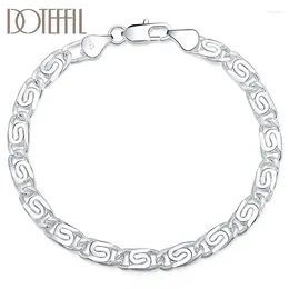Link Bracelets Charm Silver Colour For Women Retro Creativity Chain Fashion Wedding Party Christmas Gifts Jewellery