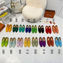 LP Men's and Women's Genuine Leather Casual Shoes Versatile Four Seasons Couple Lefu Shoes Flat Sole Solid Colour Feet Women's Single Shoes
