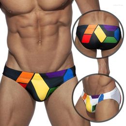 Women's Swimwear Fashion Triangle Swimming Trunks Men Print Colorblock Sexy Swimsuit Push Pad Swim Bikini Beach Sports