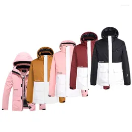 Skiing Jackets Fashion Colour Matching Men's Or Women's Ice Snow Suit Snowboarding Clothing Costumes Waterproof Winter Wear Coats