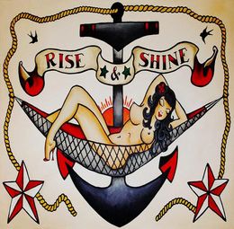 Sailor Jerry Tattoo Vintage rise shine Art Gifts Silk Poster Paintings8248636