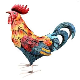 Garden Decorations Metal Rooster Decors Yard Chicken Outdoor Statues Lawn Stakes Art Sculptures For Backyard