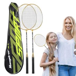 Badminton Rackets Set Professional Badminton Racket Set For Adults Lightweight Badminton Equipment Sweat Absorbent For Children 240517