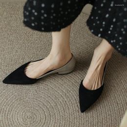 Casual Shoes Pumps Spring Autumn Style Fashion Shallow Mouth Mixed Colors Pointed Toe Square Heel Women's Plus Size 31-43 High 2cm