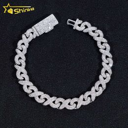 Pass Tester Factory Price S Hip Hop Jewellery 8Mm Infinity VVS Moissanite Bracelet Diamond Cuban Link Chain