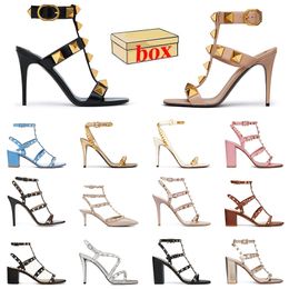 Top Fashion Lady Sexy Slingback Sandals Famous Designer Women High Heels Wedges Pumps Slides Luxury Platform Leather Rivet Pointed Manual Customized Pink Slippers