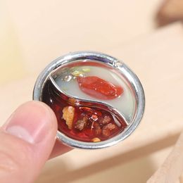 1:12 Dollhouse Traditional Chinese Cuisine Yuanyang Hot Pot Cooking Pan Kitchen Food Accessories For Doll House Decor