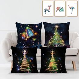 Pillow Christmas Series Sofa Cover Balls Snowflake Pattern Linen Gifts