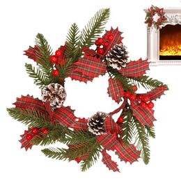 Decorative Flowers Christmas Door Wreath Winter Front Artificial Pine Cones Farmhouse Decorations For Home Window Wall