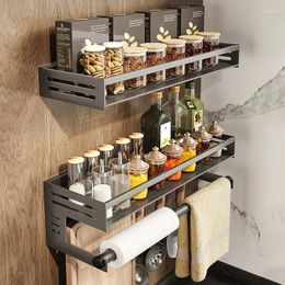 Kitchen Storage Gun Ash Rack Seasoning Wall-Mounted Condiment Multi-Functional Household Organiser