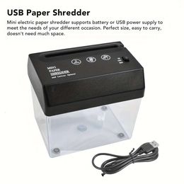 Household USB Mini Electric A6 Desktop Small Strip Paper Cutting Ticket Shredder