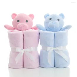 Blankets Cartoon Bear Baby For Borns Cotton Soft Swaddle Kids Beding Wraps Children's Boys Girls Bathing Towels 100cm