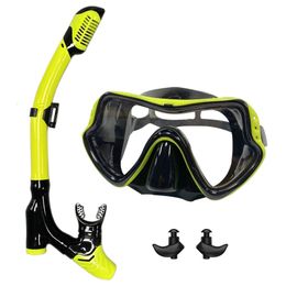 QYQ Diving mask Professional Snorkel Mask and Snorkels Goggles Glasses Swimming Easy Breath Tube Set 240506