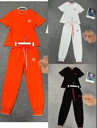NEW Women's Tracksuits brand Casual sports Suit T-shirt pants 2 Piece Set pure cotton designer Tracksuits H18